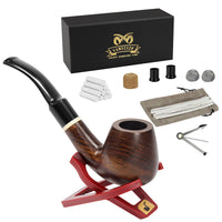 1 x RAW Customer Returns Vamdeson tobacco pipe set, handmade ebony tobacco pipe, perfect pipe set for beginners for smoking with gift set and accessories - RRP €21.17