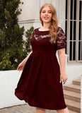 3 x Brand New Women s Plus Size Dress Casual Dress A Line Swing Mini Dress Elegant Skater Dress Party Dress Lace Dress Winred 3XL - RRP €75.6