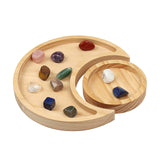 1 x RAW Customer Returns Suerhatcon Crystal Tray Decoration Moon Rustic wooden tray for presenting your crystals, healing stones, jewelry and cosmetics - RRP €18.99