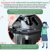 1 x RAW Customer Returns Microscope suitable for children and adults - transmitted light and reflected light microscope - with cross table for object movement and extensive accessories - RRP €123.6