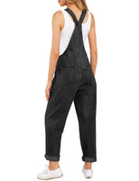 1 x RAW Customer Returns Roskiky Casual Stretch Denim Dungarees for Women, Jeans Overalls with Pockets Iconic Black XL - RRP €46.99