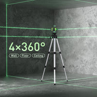 1 x RAW Customer Returns Weytoll cross line laser with tripod, 16 line laser level IP54 spirit level, 2400mAh battery 2, line laser with telescopic tripod for laying floor tiles, installing partition walls cross line laser green - RRP €101.99