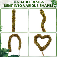 2 x RAW Customer Returns Pack of 2 60 cm bendable moss sticks, plant sticks, coconut moss stick for monstera plants, climbing aids for climbing plants, natural plant support - RRP €36.28