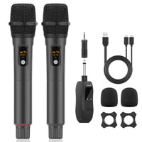 1 x RAW Customer Returns Karaoke Microphone Wireless Set, Aveek 2.4GHz Wireless Handheld Microphone, 6.35 3.5mm Microphone Opening, With Rechargeable Receiver, Suitable for Karaoke Machines, Weddings, DJs, Parties - RRP €49.42