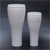 1 x Brand New Suanti Flower Vase Set, White Honeycomb Design Flower Vase Set of 2, Living Room Decorative Vase with Thick Base, Handmade Resin Vase, Office and Wedding Vase for Pampas Grass, 11 9 High - RRP €36.29