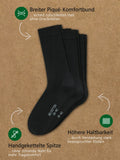 1 x RAW Customer Returns multi-stocking men s and women s 100 organic socks with comfort waistband without seam 6 pairs black 43-46 - RRP €11.4