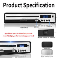 1 x RAW Customer Returns DVD player for TV with SD card, HDMI DVD player with karaoke microphone connection USB input, region-free DVD mini player with HDMI cable, RCA cable, German-language electronic operating instructions - RRP €37.7