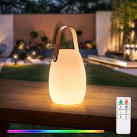 1 x RAW Customer Returns GGII LED table lamp, portable wireless rechargeable table lamp with remote control, warm white, 8 colors, dimmable table lamp, waterproof outdoor table lamp, wireless, 2 pieces for your home and garden - RRP €42.29