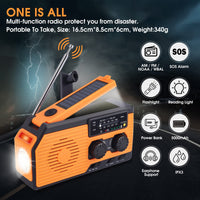 2 x RAW Customer Returns Crank radio world receiver battery operated emergency equipment, 5000 mAh portable solar crank radio emergency radio world receiver with mobile phone charging function AM FM with flashlight, reading lights, SOS alarm - RRP €70.56