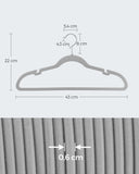 1 x RAW Customer Returns SONGMICS Velvet Coat Hangers 30 Pieces, Non-Slip, Shoulder Grooves, Trouser Bar, 360 Rotating Hook, Space Saving, 0.6 cm Thick, 43 cm Wide, Dove Gray CRF029G30 - RRP €35.84