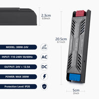 1 x RAW Customer Returns SUCIKORIO 24V 300W power supply LED transformer LED transformer 230V to 24V 12.5A slim constant voltage LED driver power supply 24V ultra thin low-voltage transformer for LED lamps, LED strips - RRP €21.99