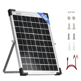 1 x RAW Customer Returns 20W Solar Panel Kit 12V Monocrystalline Solar Module, Solar Cell Solar System PV with 5A Solar Charger Charge Controller for Motorhome Garden Camper Boat and Roof of the House - RRP €41.34