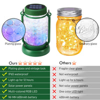 1 x Brand New Homdat Solar Lamps for Outdoors 4 Pack LED Solar Sensor Light for Outdoors IP65 Waterproof Solar Lanterns for Outdoors Solar Lights Garden Hanging Multi-Colored Mason Jar Lights for Balcony Patio Decoration - RRP €48.97