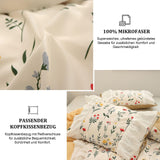 1 x RAW Customer Returns Freyamy Ruffle Bedding 135x200cm 2-piece White Yellow Flowers Reversible Bedding Microfiber Soft Bedding Sets Romantic Girls Duvet Cover with Zipper and Pillowcase 80x80cm - RRP €38.28