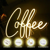 1 x RAW Customer Returns Gaoxun Coffee neon sign, warm white LED neon light for wall decoration, 40.5x30 cm neon signs, illuminated sign with USB powered, LED sign gift for coffee house, bar, restaurant, room decoration - RRP €32.24