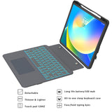 1 x RAW Customer Returns ROOFEI Keyboard Case for iPad Pro 12.9 inch 6 5 4 3 Generation - 2022 2021 2020 2018 - Detachable Keyboard with Touchpad 7 Color Lighting Kickstand - German QWERTZ Layout Keyboard - RRP €79.99