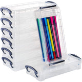 1 x RAW Customer Returns WUWEOT 8 Pieces Pencil Box Pen Holder Plastic with Snap Closure Pencil Case Stackable Pencil Box Storage Box Transparent for Students Pencils Watercolor Pencils Brush Pens - RRP €19.99