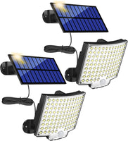 1 x RAW Customer Returns MPJ solar lamps for outdoors, 106 LED solar light outdoors with motion detector, IP65 waterproof, 120 lighting angle, solar wall light for garden with 5m cable - 2 pieces - RRP €33.18