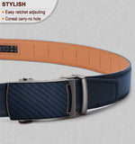 1 x RAW Customer Returns KEMISANT Men s Belt, Leather Belt Ratchet Automatic Clasp for Men s Business Suit, Wide 35mm, Size Adjusted Navy Blue-125cm 36-42 Waist Adjustable  - RRP €26.99