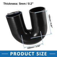 1 x Brand New A ABSOPRO 70mm 2.75 ID 180 Degree Silicone Reducer Hose Coupler Pipe Black - RRP €32.4