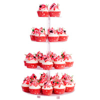 1 x RAW Customer Returns SOQKEEN cupcake stand, cake stand 4 tiers acrylic with base, clear round cake stand 4-tier acrylic for wedding, birthday, afternoon tea, party - RRP €28.22