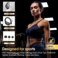 1 x RAW Customer Returns Aptkdoe Bluetooth headphones sports, headphones wireless Bluetooth 5.3 with ENC microphone, 75 hours HiFi stereo Bluetooth headphones in ear, IPX7 waterproof earphones with ear hooks for iOS Android - RRP €27.74