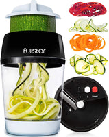 12 x RAW Customer Returns fullstar Vegetable Spiralizer Manual Vegetable Cutter - Spiral Spaghetti Zucchini Grater 4-in-1 , Plastic, Stainless Steel, Black - RRP €153.6