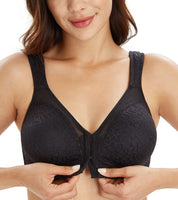 1 x RAW Customer Returns Lemorosy Comfort Bra Without Underwire Not Padded Front Back Minimizer Black, 80E  - RRP €24.0