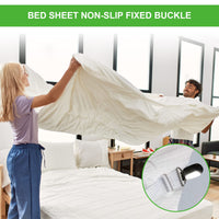 1 x Brand New Sprie en bed sheet tighteners adjustable 8 pieces, bed sheet tighteners iron cover tighteners, bed sheet tighteners adjustable elastic, with metal clips mattress tighteners, for bed sheets, mattresses, sofa covers 50-100 cm  - RRP €20.4