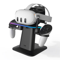 1 x RAW Customer Returns KIWI design Charging Station for Meta Oculus Quest 3 Quest 2 Quest Pro Accessories, Official Meta Co-Branding, Vertical RGB Charging Stand and Controller Holder - RRP €73.76