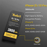 1 x RAW Customer Returns Yodoit 3800mAh Battery for iPhone 12 12 Pro, High Capacity Replacement Battery 0 Cycles with Complete Repair Tool Kits - RRP €22.68