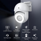 1 x RAW Customer Returns Menborn Outdoor Surveillance Camera 2.5K 4MP, Updated Camera Surveillance 360 with Starlight Color Night Vision, 2.4GHz IP Camera Outdoor with Floodlight, Motion Detection, Works with Alexa - RRP €59.99