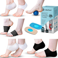 1 x RAW Customer Returns Plantar Fasciitis Relief, Silicone Gel Heel Protectors, Heel Cups for Heel pain Heel Spur Relief, Cushioned Arch Support Sleeves, Spiky Plantar Fasciitis Ball for Massage 11 Pieces Pack  - RRP €22.8