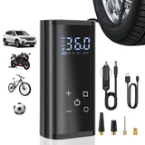 1 x RAW Customer Returns YUGUANG Tire Inflator Portable Air Compressor Car Air Pump, 6000mAh Electric Air Pump Wireless Air Pump 150 PSI with Touch Screen Light for Motorcycle Car Bike - RRP €33.29