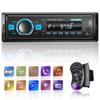 1 x RAW Customer Returns Radios DAB car radio 1 Din with Bluetooth 5.0 EQ audio Bluetooth call FM radio USB charging function button lighting TF SD card connection AUX input remote control SWC - RRP €45.97