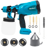 3 x RAW Customer Returns MaxEarn battery-powered paint spray system, electric paint spray gun for Makita 18V batteries, paint spray gun with 4 nozzles and 3 spray patterns, paint spray gun for painting walls and garden fences   - RRP €179.97