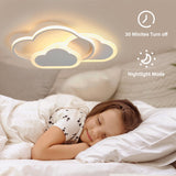 1 x RAW Customer Returns YUEEU Led ceiling light bedroom, children s room lamp ceiling 52CM cloud ceiling lamp children s lamp, dimmable cloud lamp with remote control, ceiling lights for children, baby room with night light function - RRP €85.56