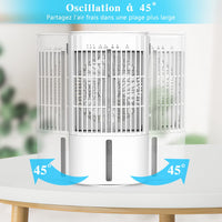 1 x Brand New Mobile air conditioners, TedGem mobile air conditioner, 4 in 1 mini air conditioner, portable air cooler, fan with 1000 ml water tank, 45 oscillation, 3 wind speeds, 2 spray functions white  - RRP €48.06