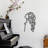 1 x RAW Customer Returns Photect 4 Pieces Metal Minimalist Abstract Woman Wall Art Black Metal Female Wall Art Woman Line Art Metal Woman Wall Decor Line Drawing Aesthetic Women Body Face - RRP €34.99