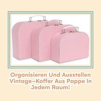 1 x RAW Customer Returns Jewelkeeper - Decorative Cardboard Suitcases, Set of 3 - Toy Chest for Birthdays, Weddings, Christmas, Nursery, Office Decor, Display Cases and Photos - Soft Baby Pink Design - RRP €39.99