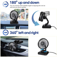 2 x RAW Customer Returns Coikes Car Fan 5V Car Cooling Fan for Dashboard Portable Mini Fan 360 Degree Rotation Car Vehicle Fan USB Charging Multifunctional Cooling Air Fan for Car, SUV, Office, Camping - RRP €19.8