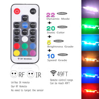 1 x RAW Customer Returns AIBOO LED glass floor lighting set of 8, LED clips RGB color changing LED showcase lighting, LED cabinet lighting with remote control - RRP €45.19