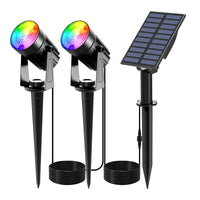 1 x RAW Customer Returns T-SUNUS solar garden light multi-colored, garden spotlight solar RGB garden lamp solar for outdoors with 6 color changes IP65 waterproof for trees bushes garden path wall - RRP €32.99