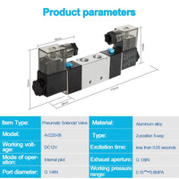 1 x Brand New Jadeshay Pneumatic Solenoid Valve, Electric Solenoid Valve 4V210-08 Electric Pneumatic Solenoid Valve DC12V 1 4 5-Way 2 Position - RRP €24.0