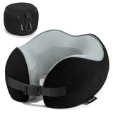 1 x RAW Customer Returns Tavaler Neck Pillow Airplane Travel Pillow Memory Foam, Neck Pillow Adult Travel, Neck Pillow Car Adjustable and Washable - Portable Travel Pillow Neck Black  - RRP €23.98