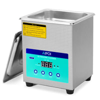 1 x RAW Customer Returns AIPOI Ultrasonic Cleaner 2L Ultrasonic Cleaner with Heater, 60W Stainless Steel Ultrasonic Bath for Cleaning Jewelry, Glasses, Watches, Dentures, Small Parts etc., 40KHz Ultrasonic Cleaner - RRP €96.13