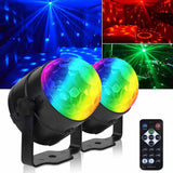 1 x RAW Customer Returns Pack of 2 disco ball party lights with remote control, music controlled, portable for outdoors and indoors, USB plug, DJ light, party gadgets, disco light, strobe stage light as party lighting - RRP €24.69