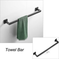 10 x Brand New Gudetap GTS199B Towel Rail, Towel Hook, Toilet Paper Holder, Matt Black, Stainless Steel, Bathroom Accessories - RRP €349.9