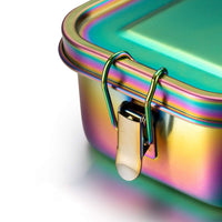 1 x RAW Customer Returns Calm Cozy lunch box stainless steel children 800 ml leak-proof metal lunch box bento box with removable divider snack box lunch box for children adults, rainbow color - RRP €23.18