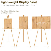 1 x RAW Customer Returns VISWIN 160cm H Wooden Easel with Tripod for Wedding Poster, Poster, Artist Easel with Tray for Painting, Canvas, Folding Easel - Gold - RRP €36.29